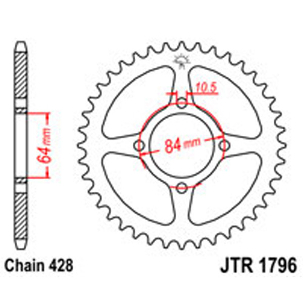 JT JT Rear Sprockets R/W 1796-49